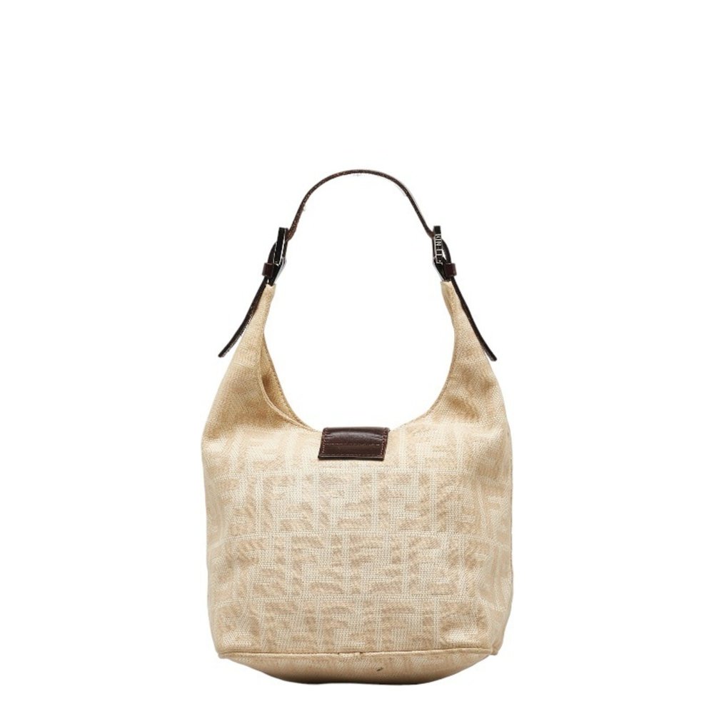 Fendi Zucca Handbag 26686 Beige Canvas Leather Ladies FENDI - Picture 3 of 12